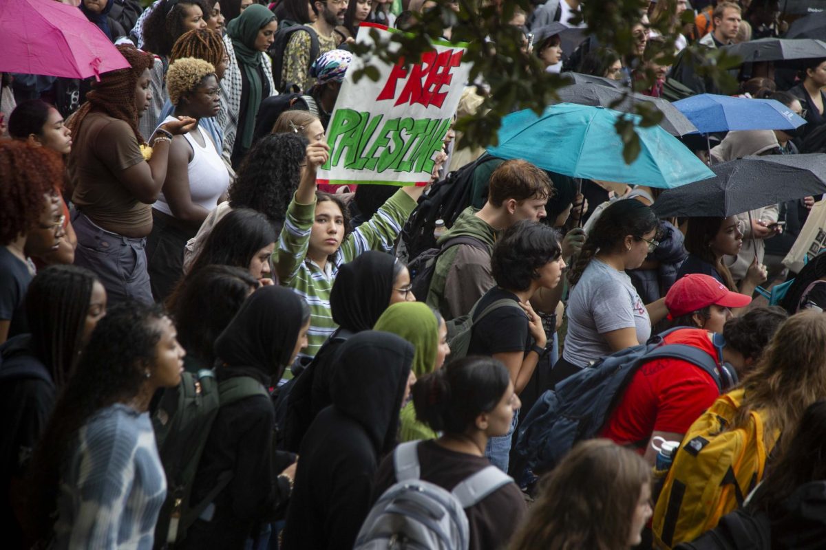 Students walk out of class in solidarity with Palestine, in protest of University response, weapons investment