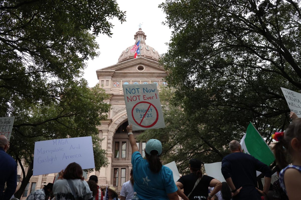 A protester at the Capitol during the 50501 Movement on Feb. 5, 2025.